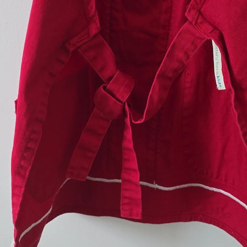 Pottery Barn Kids Santa Red and White Apron Kids One Size